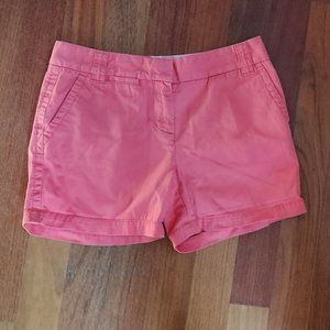 J. Crew Salmnon Pink Classic Twill Flat Front Chino Shorts Size 4
